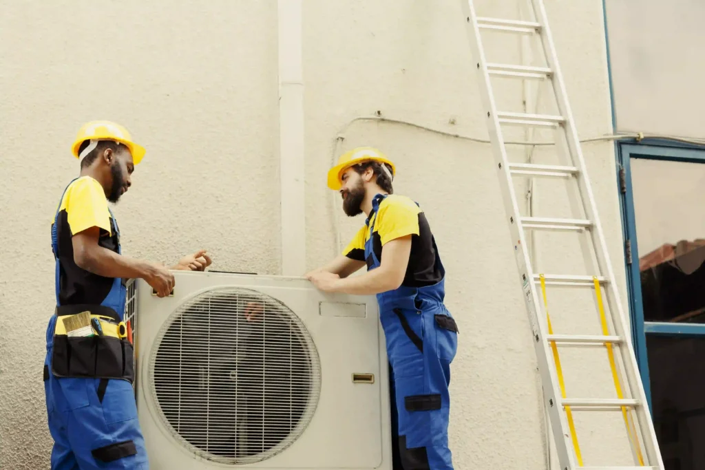 AC duct cleaning by technician in Dubai