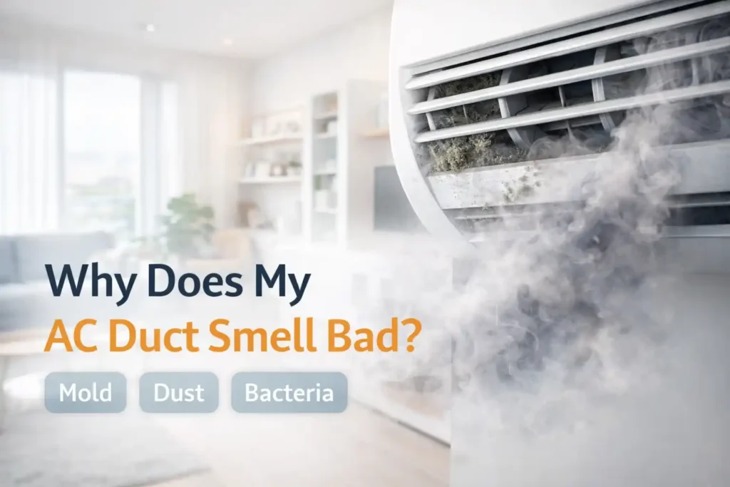 AC duct smell problem in Dubai caused by dust, mold and bacteria inside air conditioning vents