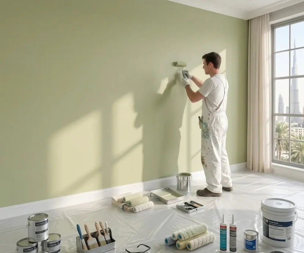 professional painter in Dubai painting interior wall
