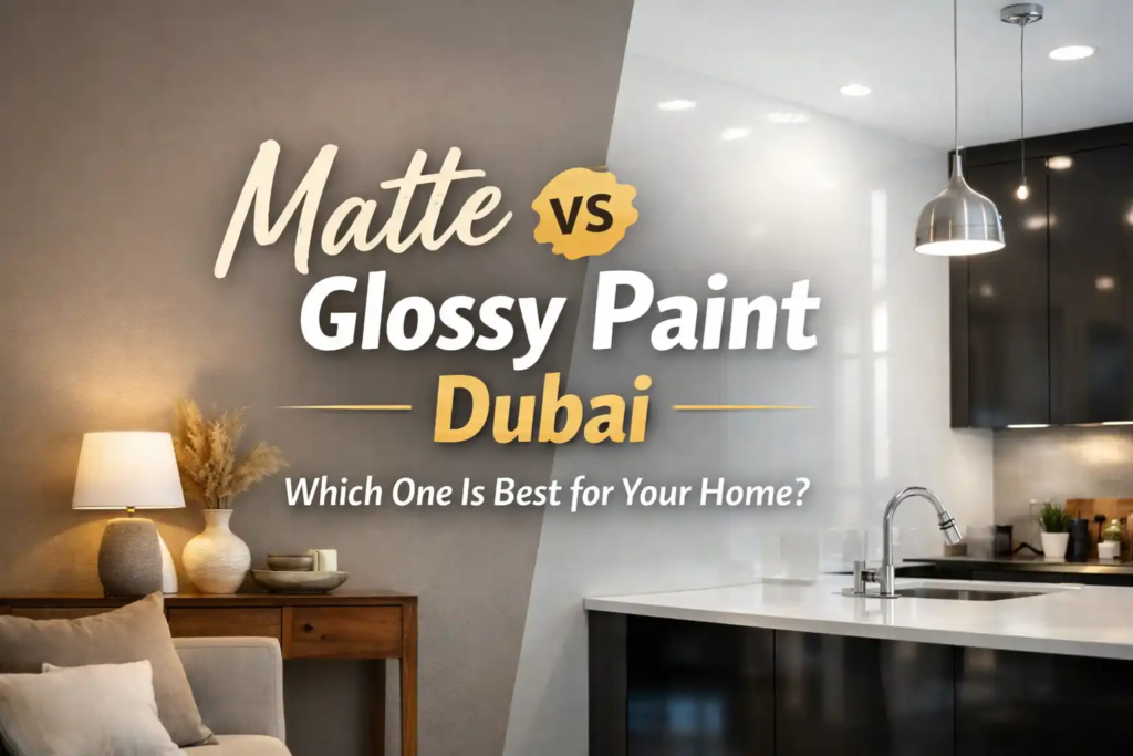 Painting services in Dubai matte vs glossy paint comparison for home, villa and apartment painting