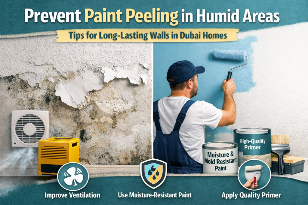 Prevent paint peeling in humid areas in Dubai homes